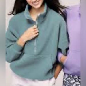 Women's Teal Half-Zip Sherpa From The UK